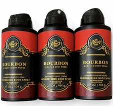 Bath Body Works Men s Body Spray Bourbon Pack of 3 Brand New