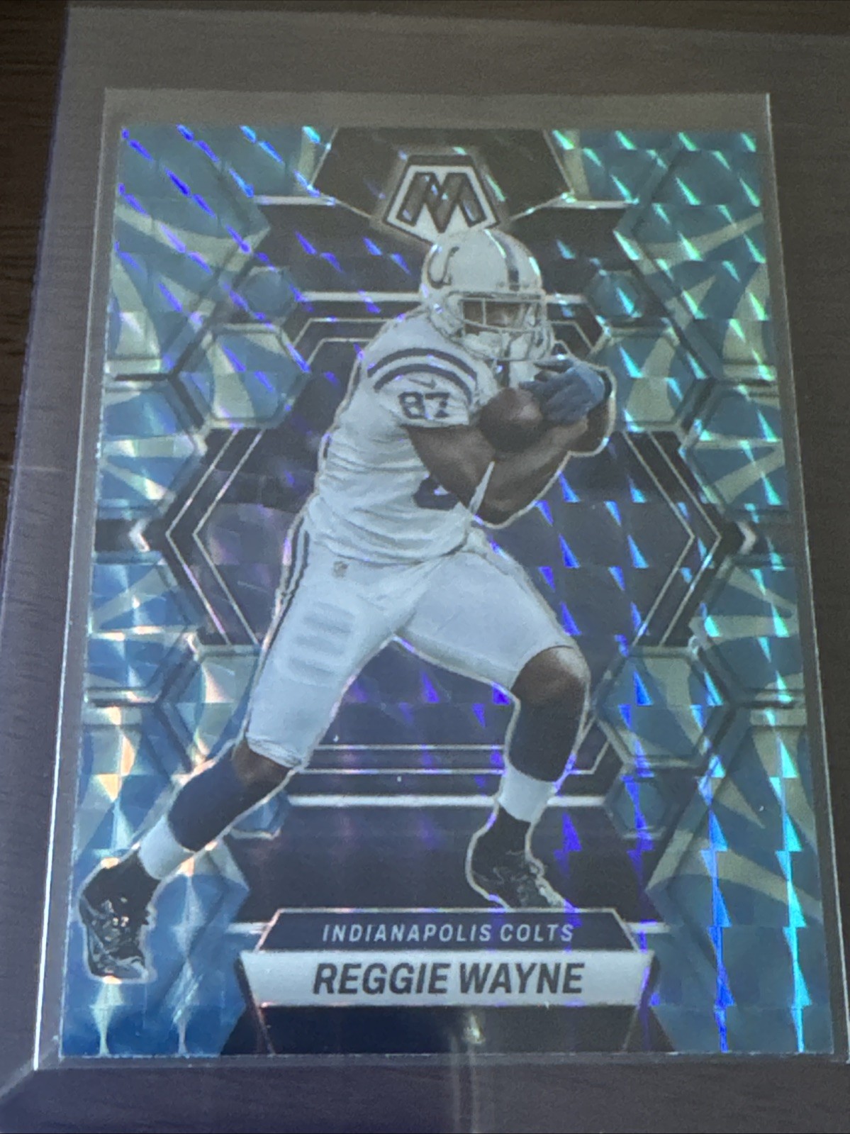 2023 Panini Mosaic - Reggie Wayne #101 Reactive Blue Mosaic Prizm