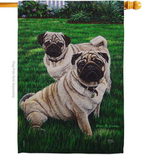 PT-H-110006-IP Pugs Love Everyday Pets Impressions Decorative Vertical House Fla