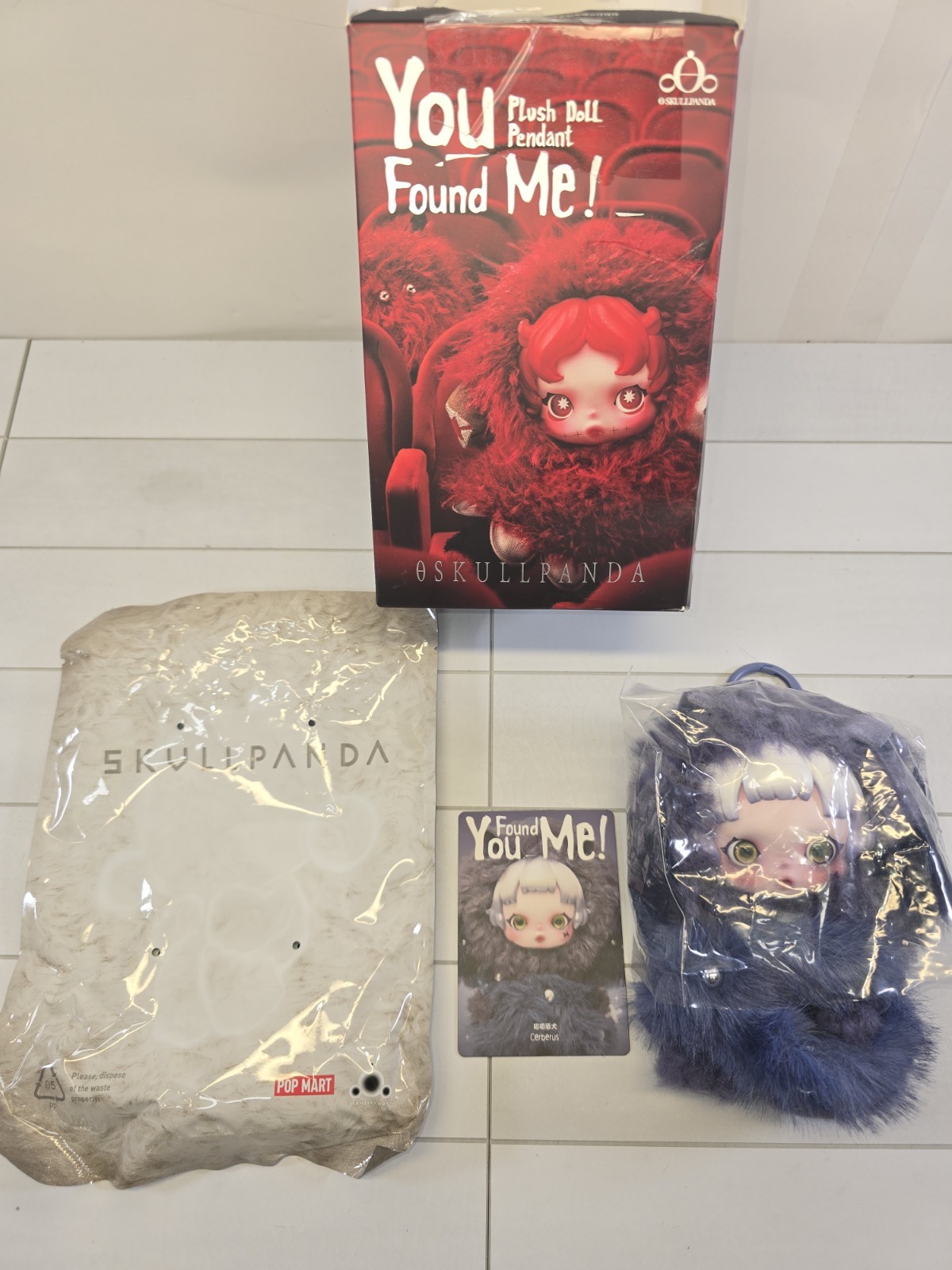 POP MART x Skullpanda You Found Me Series Plush Doll Pendant Figure - Cerberus