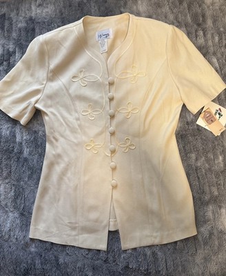 Vintage NWT Womens DJ Summers Short Sleeve Blazer Color Banana Size 8 Style 8065