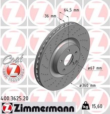 2x ZIMMERMANN Bremsscheibe COAT Z 400.3625.20 für W211 CLS C219 W221 R230 SL SLK 2x ZIMMERMANN Bremsscheibe COAT Z 400.3625.20 für W211 CLS C219 W221 R230 SL SLK