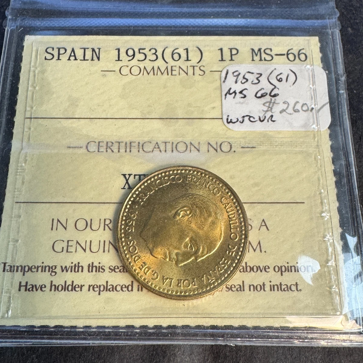 1953年 スペイン エラーコイン 1953年 スペイン エラー Spain 5