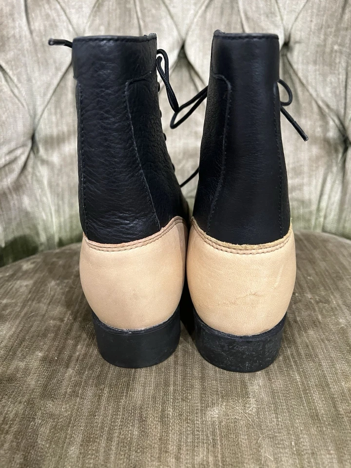 Botas femininas Ariat Roper 6.5 pretas/marfim usadas duas vezes. Borlas fofas de cabelo de cavalo. - Imagem 4 de 4