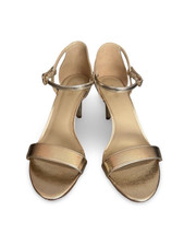Michael Kors Simone Mid Sandal Pale Gold Shoes Size 8