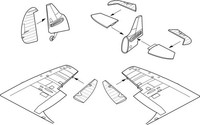 Cmk 129-4265 - 1:48 Spitfire Mk.I Control Surfaces Set (Tam) - Neu