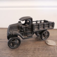 Cast Iron Mack C Toy Truck, Flat Bed Reproduction 4.75" Inch   2