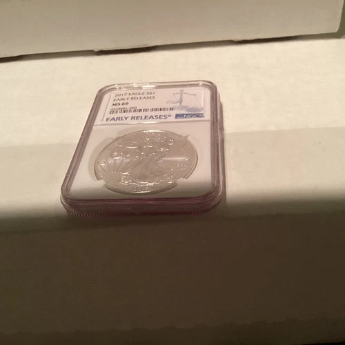 2017 $1 AMERICAN SILVER EAGLE NGC MS69 EARLY RELEASES BLUE LABEL