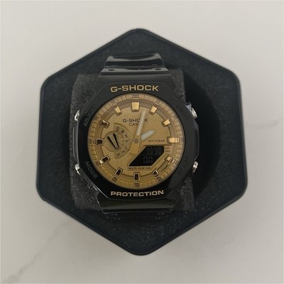 Casio G-SHOCK Analog-Digital Quartz 200m Black Resin Gold Dial w/ Box
