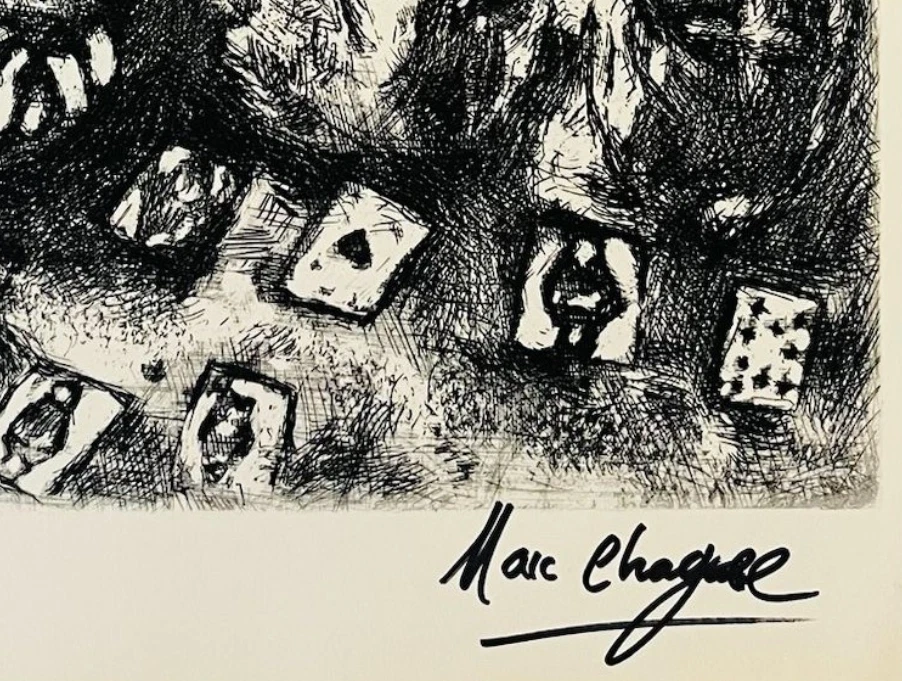 Litografía original firmada por Marc Chagall, certificado de autenticidad y valoración por $3.500 USD.+!. Foto 4 de 4
