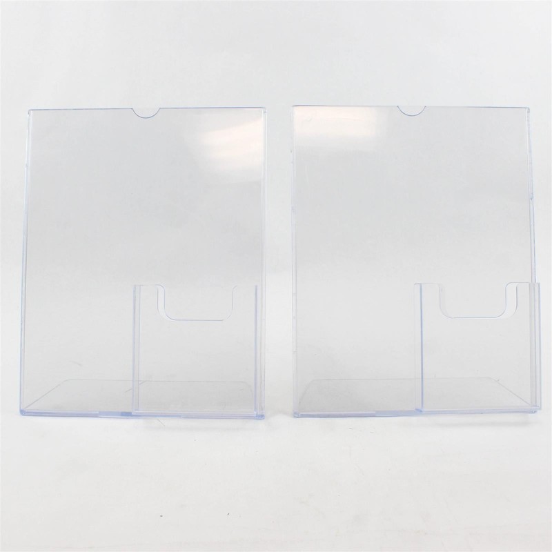 Lot of 2 Clear Acrylic Brochure Holders Flawed