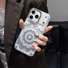 For iPhone 17 Pro Max 16 15 14 13 12 11 3D Pattern Flower Shockproof Phone Case