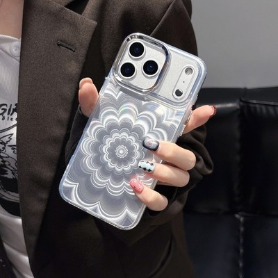 For iPhone 17 Pro Max 16 15 14 13 12 11  3D Pattern Flower Shockproof Phone Case