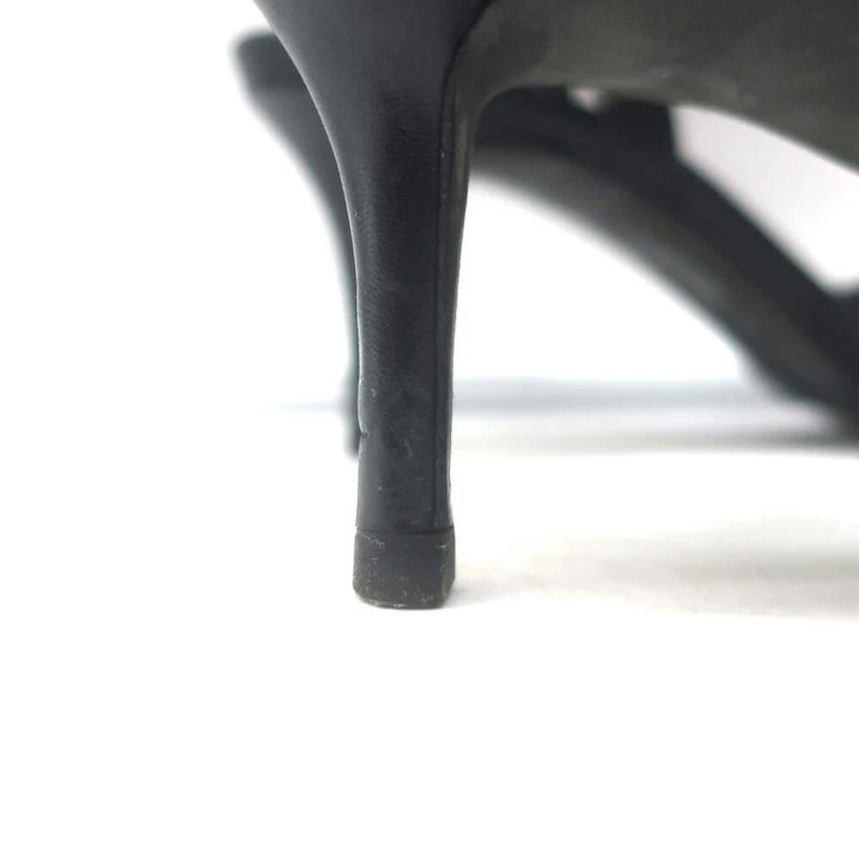 Valentino Noir Rockstud Kitten Heel Caged Pumps Black Leather Size 35.5 - Image 4 of 4