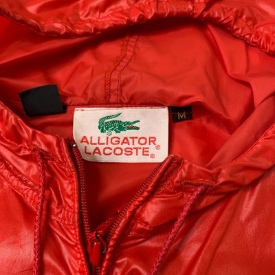 Vintage Lacoste Jacket Mens Medium Red Nylon Alligator Windbreaker