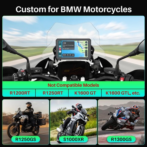 2025 for BMW Motorcycle CarPlay and Android Auto Bluetooth, 7 Inch Waterproof... - Picture 8 of 9