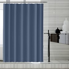 Blue Navy Fabric Shower Curtain Liner Waterproof 72x72 Hotel Quality Washable