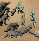 Lot Of 11 Vintage 1950/60s Marx Prehistoric Playset Dinosaur Plastic Toy Figures