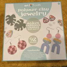 Art 101 Crafts 92-Piece Polymer Clay Jewelry Making Kit, Earrings, Charms More