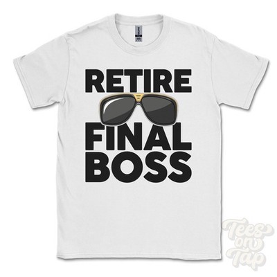 RUHESTAND FINAL BOSS T-SHIRT lustiges Weihnachtsgeschenk Cornwall Withiel England Ibiza Parodie
