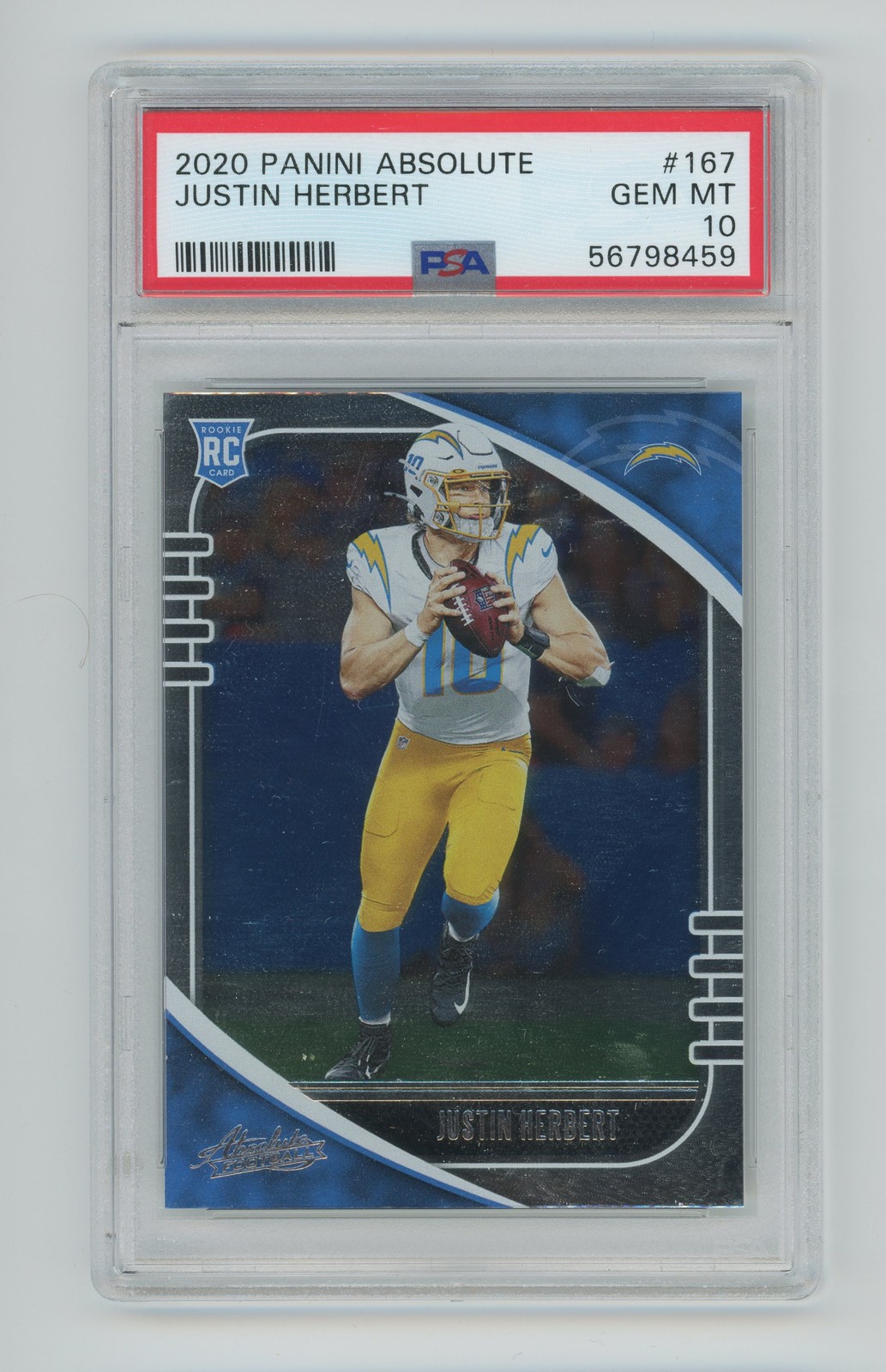 Justin Herbert Panini Absolute #167 Base
