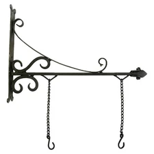 Trade Sign Bracket in Black Finish Iron Hand Forged 16 Inches
