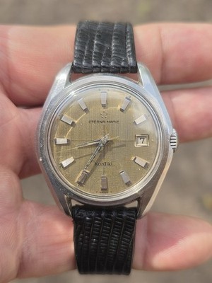 Wristwatch 1960's SS ETERNA-MATIC KONTIKI 17J SWISS Automatic ~ Runs