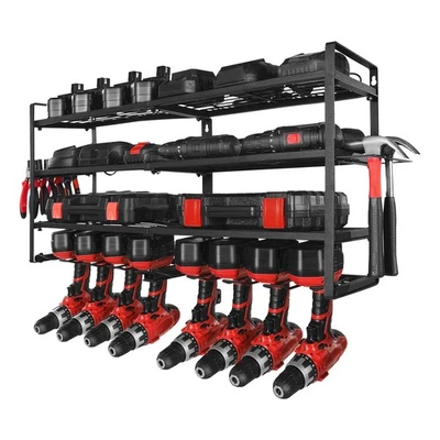 Uimoso Organisateur mural pour outils électriques à 4 niveaux avec 8 supports - Photo 1/4