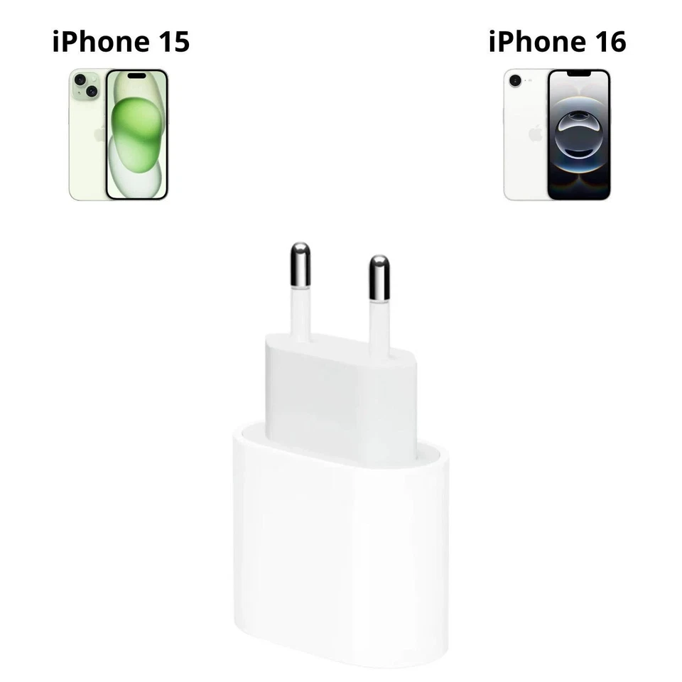 Caricatore iPhone 15 16 con cavo ORIGINALE 20W (Bianco) - Immagine 2 di 4