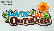 CRAFTECAFE OUTDOOR CAMP KID TITLE premade paper piecing scrapbook DIECUT PIECE