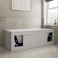 1700 Side Front & End Bath Panel Pack Lockable Storage for Straight Baths White