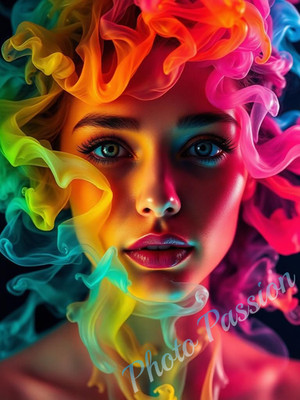 Foto A4 Portrait Frau Abstrakt Malerei Kunst Poster Kunstdruck Deko (4084)