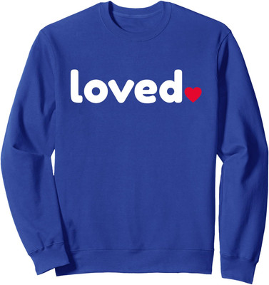 Loved Red Heart Cool Funny Valentines Day Gift Nice Unisex Crewneck Sweatshirt