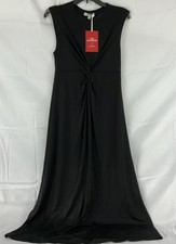 NWT The Occasion Old Navy Small Twist-Front Maxi Dress Black Knit
