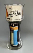 1970s Vintage 7"  LIBBEY Floating Crystal Candle Includes 1 Float & 15 Wicks