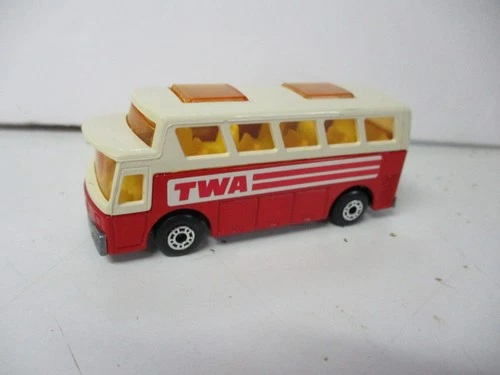 Matchbox Lesney Superfast SF65 Airport Coach- red, "TWA" labels, loose