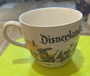 Large Disneyland Souvenir Coffee Cup All Lands Depicted Circa 1963 VG Condition