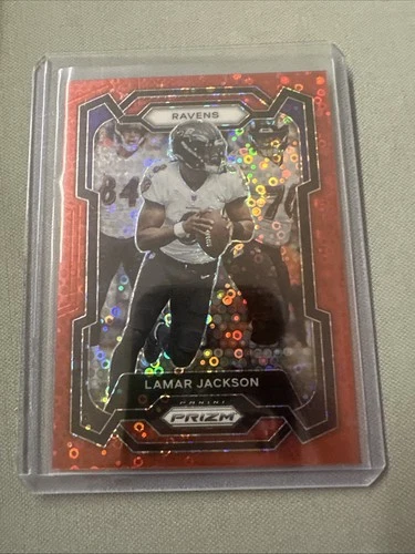 2023 Panini Prizm Lamar Jackson #18 Red No Huddle Prizm /70 Baltimore Ravens
