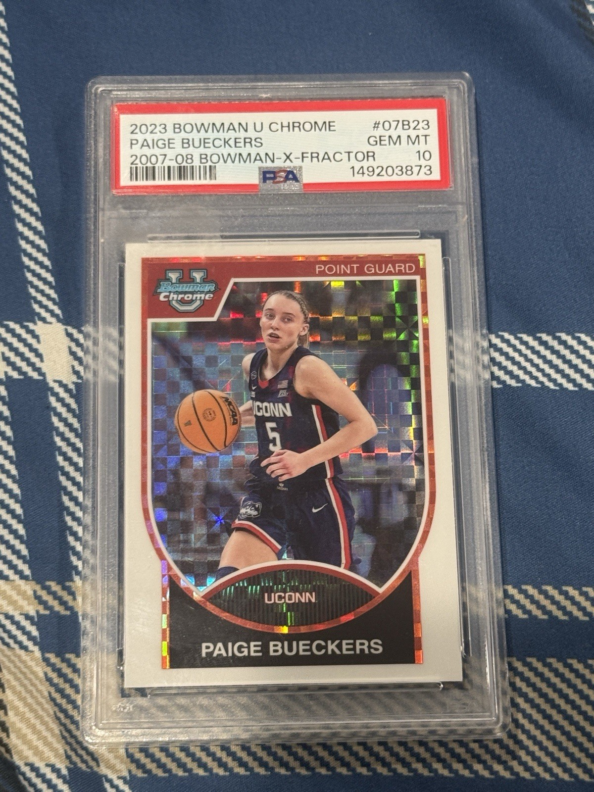 2023-24 Bowman U Chrome 2007-08 X-Fractor Paige Bueckers #07B-23 PSA 10 GEM MINT