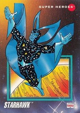 MARVEL 1992 IMPEL *SUPER HEROES* CARD #69 STARHAWK LIKE NEW