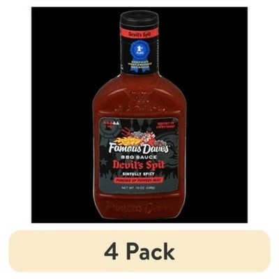 Spicy Barbecue Sauce Hot & Sweet 19oz Bulk 4-Pack for Grilling Glaze