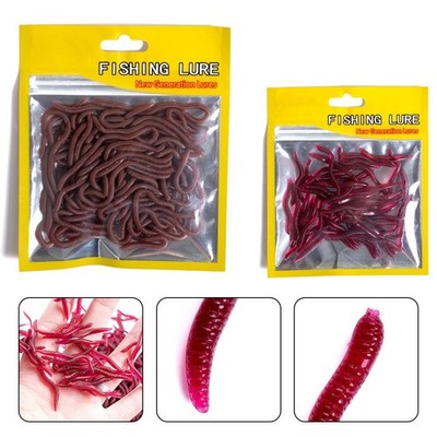 Upgrade Your Tackle Box 50 Stück Softbaits Regenwurm Angelköder Rotwurm