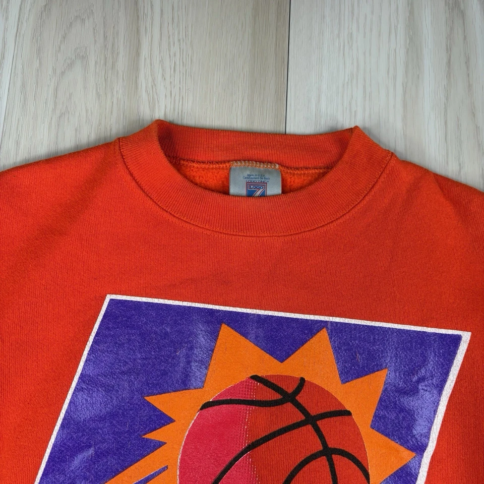 Vintage 90's Phoenix Suns Logo 7 Crewneck Sweater Men’s Size M Medium Orange - Image 2 of 4