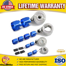 Blue Braided Hose Sleeving Kit Stainless Steel Radiator Heater Fuel Line Cover Blue Braided Hose Sleeving Kit Stainless Steel Radiator Heater Fuel Line Cover