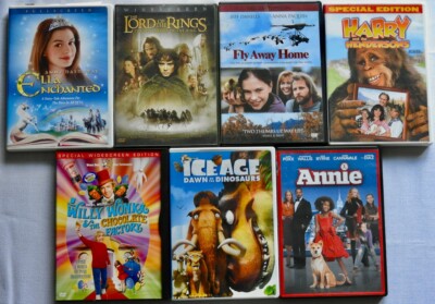 DVD SET (7) Movies KIDS & FAMILY Ella Enchanted, Ice Age, Annie, Fly Away Home