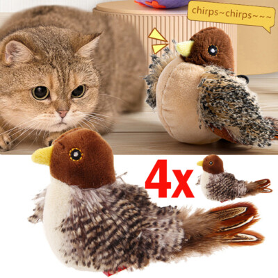 4 Flappy Bird Cat Toy Interactive Cat Toy Bird Chirp Tweet Exercise Toy