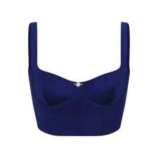 Skims NWT Women  s Stretch Satin Corset Size XL Neptune Blue