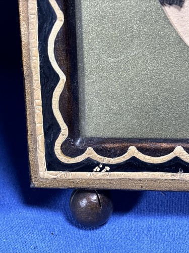 Antique Silhouette Pair Woman And Man Cut From Fabric Hand Painted Frames - Picture 7 of 21