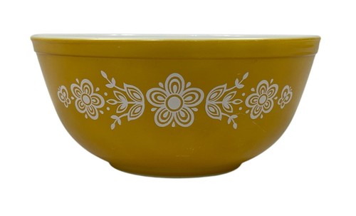 Pyrex Mezclador Mariposa Oro 2 1/2 QT #403 De Colección Hecho en EE. UU. 10 cm 22 cm - Imagen 3 de 8