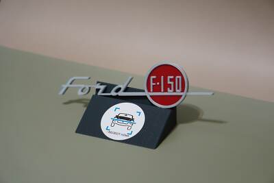 1955 F150 Hood Emblem Silver and Red- 3D Printed - Project Howe